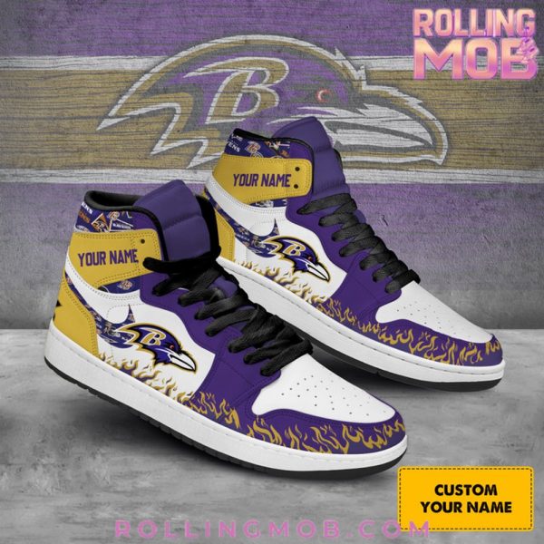 Baltimore Ravens Collab Nike Custom Name Air Jordan 1