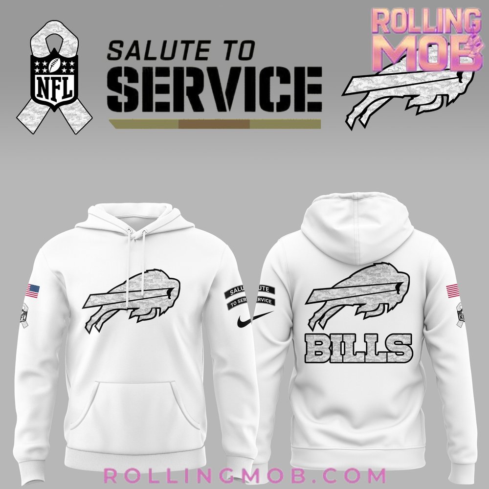 Buffalo Bills Salute To Service 2024 White Hoodie Buffalo Bills Salute To Service 2024 White Hoodie