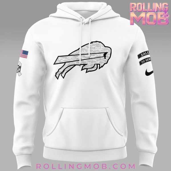 Buffalo Bills Salute To Service 2024 White Hoodie