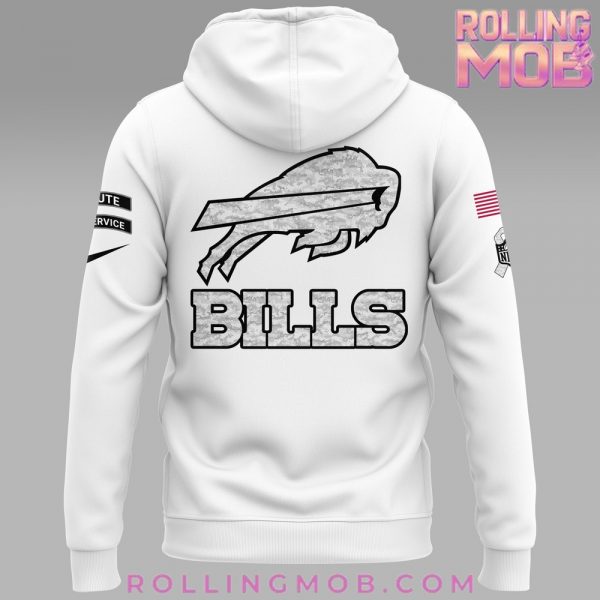 Buffalo Bills Salute To Service 2024 White Hoodie