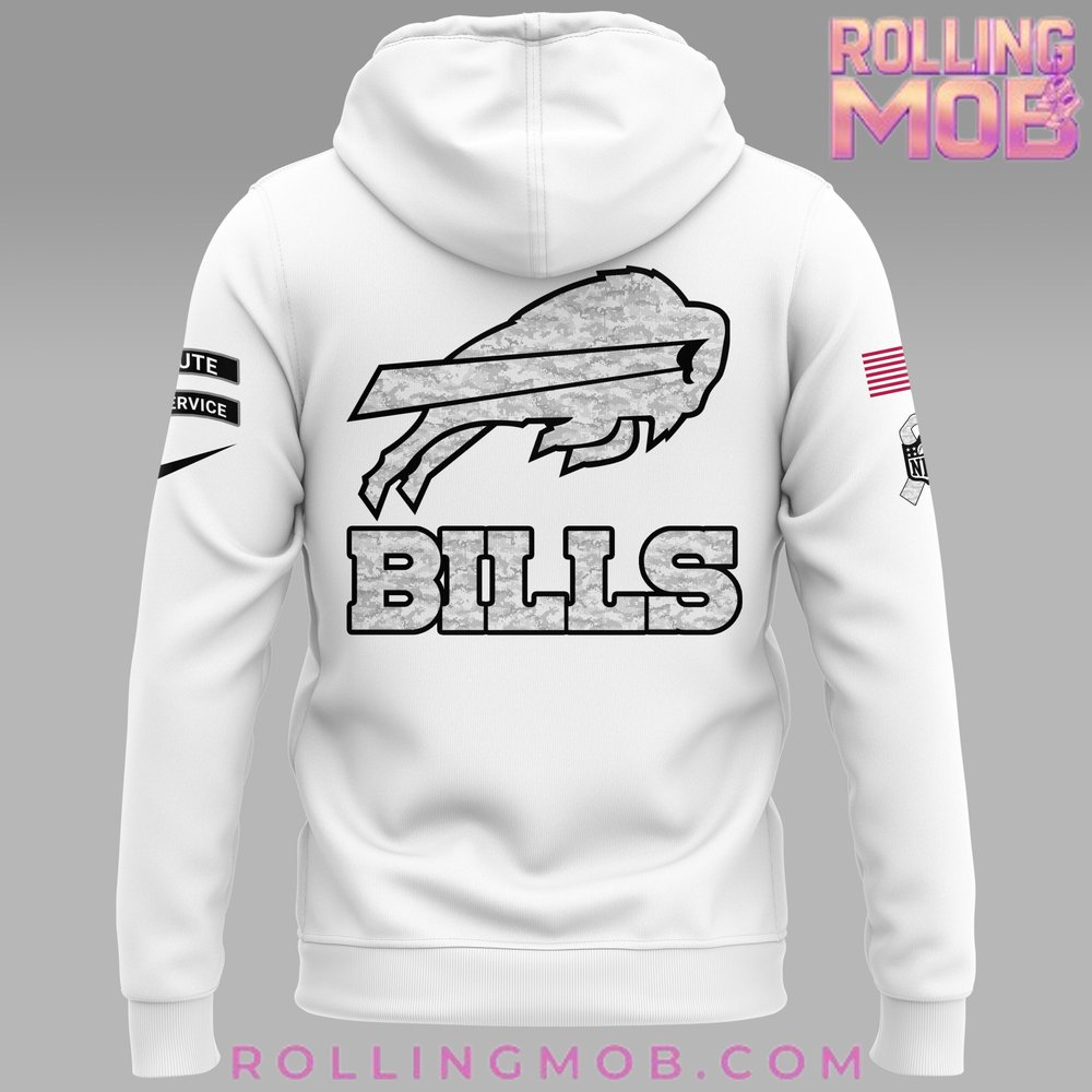 Buffalo Bills Salute To Service 2024 White Hoodie Buffalo Bills Salute To Service 2024 White Hoodie