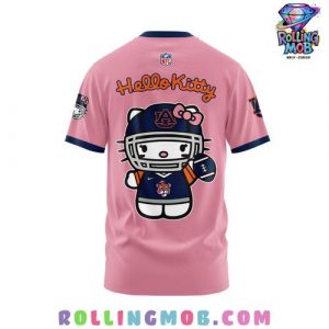 Hello Kitty xAuburn Tiger Football Pink T Shirt 3