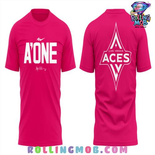 Las Vegas Aces One Night 2025 Pink T-Shirt Las Vegas Aces One Night 2025 Pink T-Shirt