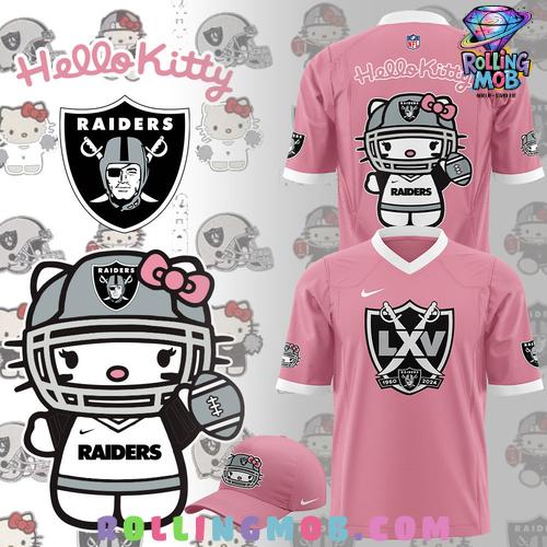 Las Vegas Raiders x Hello Kitty Pink Football Jersey Las Vegas Raiders x Hello Kitty Pink Football Jersey