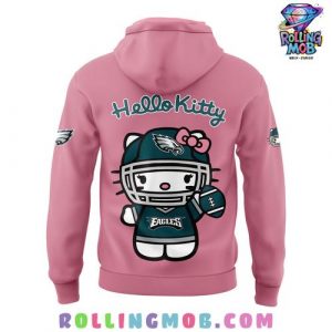 Philadelphia Eagles x Hello Kitty Night 2024 Pink Hoodie 3