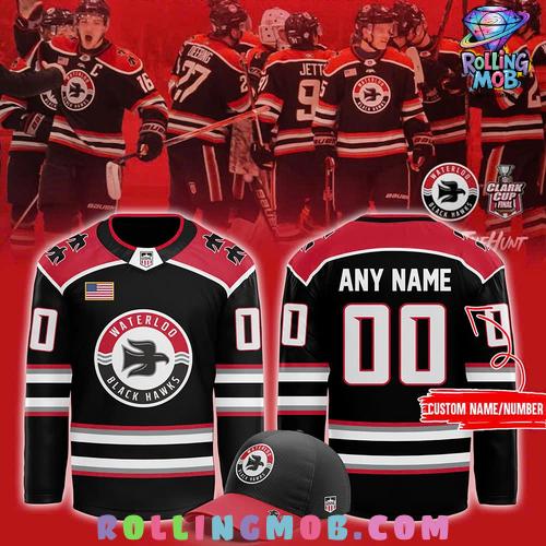 Waterloo Black Hawks New Uniforms 2025 Hockey Jersey Waterloo Black Hawks New Uniforms 2025 Hockey Jersey