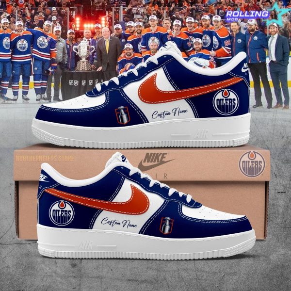 Edmonton Oilers Stanley Cup Custom Name Nike Air Force 1
