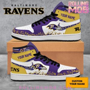 Baltimore Ravens Collab Nike Custom Name Air Jordan 1