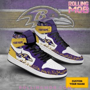 Baltimore Ravens Collab Nike Custom Name Air Jordan 1