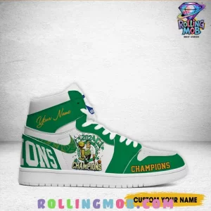 Boston Celtics NBA Finals Champions Customized Air Jordan 1 Shoes 3