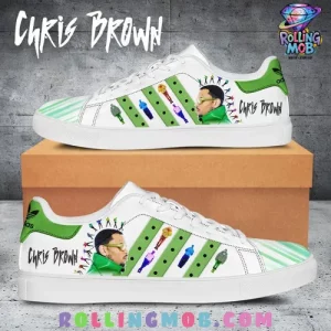 Chris Brown x Adidas White Limited Edition Stan Smith Shoes
