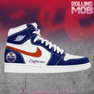 Edmonton Oilers Collab Nike Custom Name Air Jordan 1