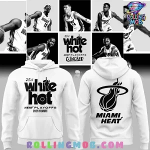Miami Heat 2025 White Hot Playoffs Hoodie