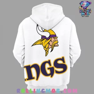 Minnesota Vikings New 2024 White Hoodie 3