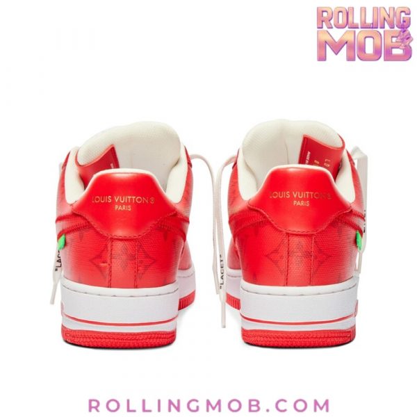 Nike x Louis Vuitton Air Force 1 Red Monogram