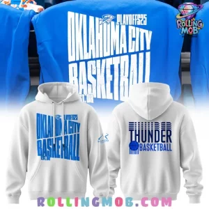 Oklahoma City Thunder 2025 Playoff NBA White Hoodie