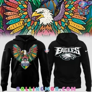 Philadelphia Eagles Wings 2024 Black Hoodie 1