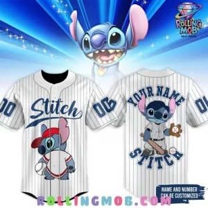 Stitch Baseball Custom Name Baseball Jersey