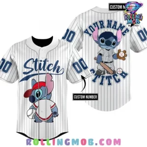 Stitch Baseball Custom Name Baseball Jersey