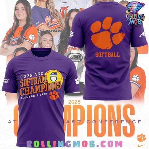 Clemson Tigers 2025 ACC Softball Champions T-Shirt Clemson Tigers 2025 ACC Softball Champions T-Shirt
