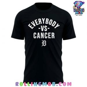 Detroit Tigers Strike Out Cancer Special Black T shirt 2