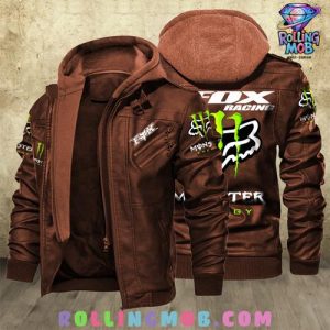 FOX Racing x Monster Energy Leather Hooded Jacket