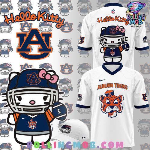 Hello Kitty x Auburn Tigers White Football Jersey Hello Kitty x Auburn Tigers White Football Jersey