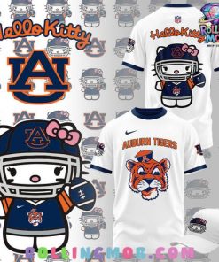 Hello Kitty x Auburn Tigers Football White T-Shirt
