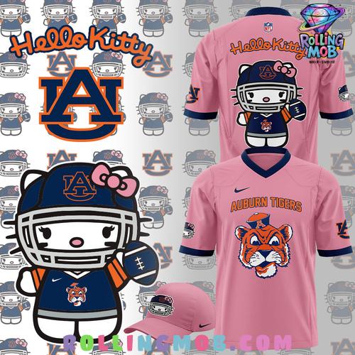 Hello Kitty x Auburn Tigers Pink Football Jersey Hello Kitty x Auburn Tigers Pink Football Jersey