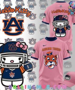Hello Kitty x Auburn Tigers Football Pink T-Shirt