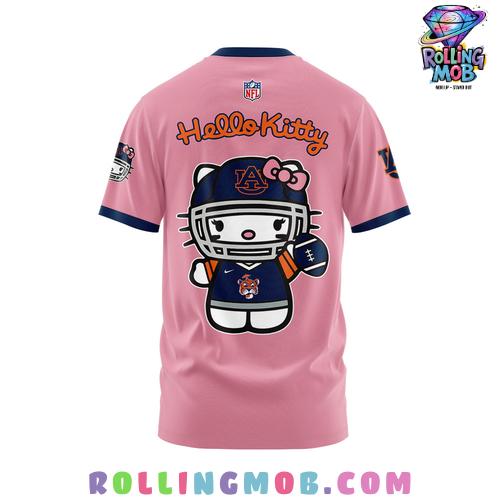 Hello Kitty x Auburn Tigers Football Pink T-Shirt Hello Kitty x Auburn Tigers Football Pink T-Shirt