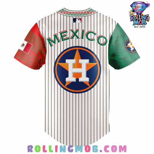 Houston Astros Mexican Heritage Night 2025 Striped Baseball Jersey Houston Astros Mexican Heritage Night 2025 Striped Baseball Jersey