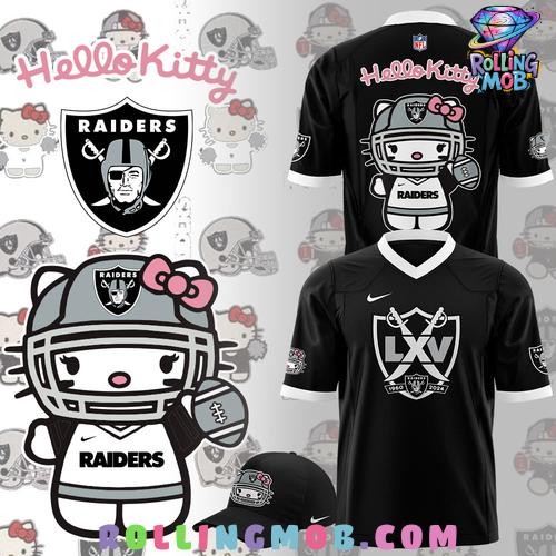 Las Vegas Raiders x Hello Kitty Black Football Jersey Las Vegas Raiders x Hello Kitty Black Football Jersey