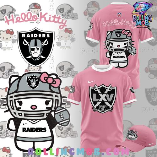 Las Vegas Raiders x Hello Kitty Pink T-Shirt Las Vegas Raiders x Hello Kitty Pink T-Shirt