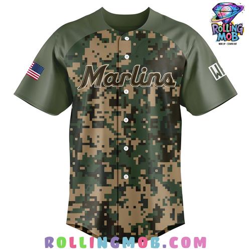 Miami Marlins Military Appreciation 2025 Baseball Jersey Miami Marlins Military Appreciation 2025 Baseball Jersey