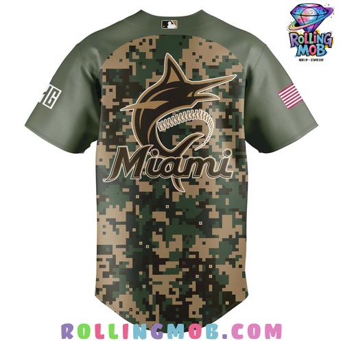Miami Marlins Military Appreciation 2025 Baseball Jersey Miami Marlins Military Appreciation 2025 Baseball Jersey