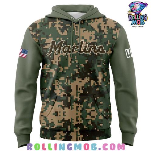 Miami Marlins Military Appreciation 2025 Hoodie Miami Marlins Military Appreciation 2025 Hoodie