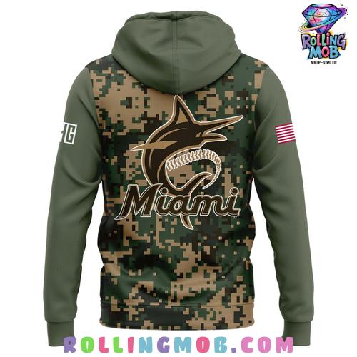 Miami Marlins Military Appreciation 2025 Hoodie Miami Marlins Military Appreciation 2025 Hoodie