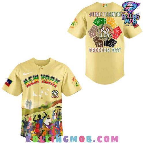 New York Yankees Juneteenth Freedom Day 2025 Baseball Jersey New York Yankees Juneteenth Freedom Day 2025 Baseball Jersey