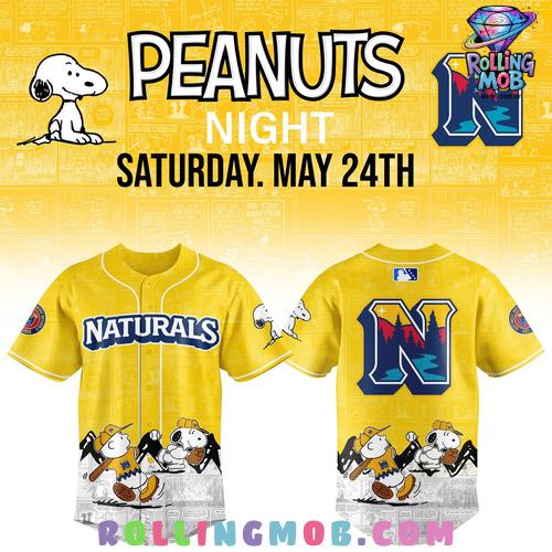 Northwest Arkansas Naturals x Peanuts Night 2025 Baseball Jersey Northwest Arkansas Naturals x Peanuts Night 2025 Baseball Jersey