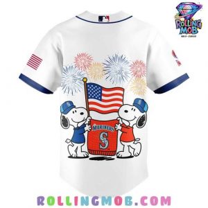 Seattle Mariners x Snoopy 4th Off July Limited Baseball Jersey 3