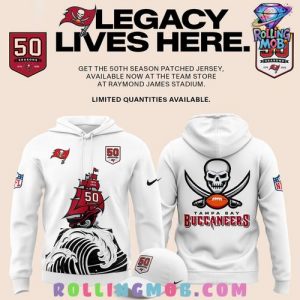 Tampa Bay Buccaneers Celebrate The Legacy of 50 Seasons White Hoodie