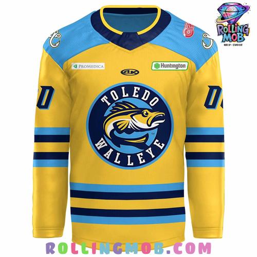 Toledo Walleye New Uniform 2025 Yellow Hockey Jersey Toledo Walleye New Uniform 2025 Yellow Hockey Jersey