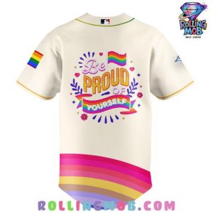 Toronto Blue Jays Be Proud of Yourself Pride Celebration Baseball Jersey 3