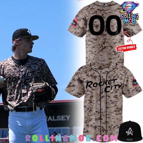 Rocket City Trash Pandas 2025 Armed Forces Jersey Rocket City Trash Pandas 2025 Armed Forces Jersey