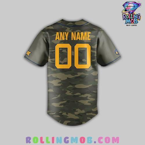 West Virginia Mountaineers x 2025 Armed Forces Baseball Jersey West Virginia Mountaineers x 2025 Armed Forces Baseball Jersey