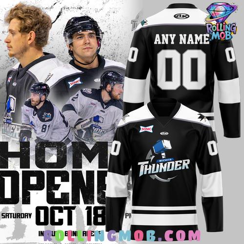 Wichita Thunder 2025 Home Opener Blackout Edition Hockey Jersey Wichita Thunder 2025 Home Opener Blackout Edition Hockey Jersey