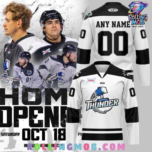 Wichita Thunder 2025 Home Opener White Ice Edition Hockey Jersey Wichita Thunder 2025 Home Opener White Ice Edition Hockey Jersey